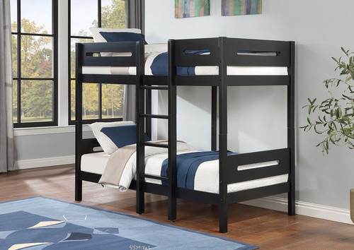 Twin over Twin Bunk Bed in Black