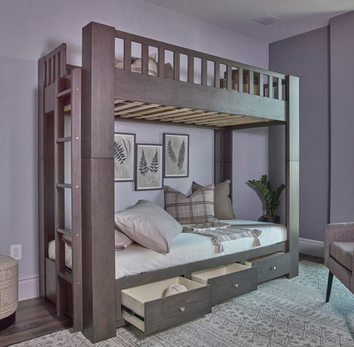 Montrose Twin Bunk w/Drawers in Antique Grey