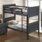 Panel Twin Bunk Bed in Charcoal Brown