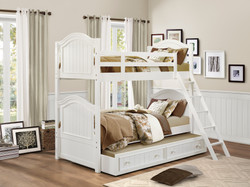 Park River Twin Bunk Bed in White -shown with Trundle