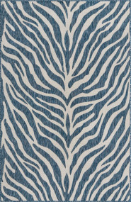Safari Blue Zebra Outdoor Rug