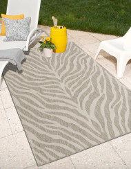 Safari Gray Zebra Outdoor Rug