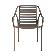 Brown Jordan Faro Slat Back Stacking Dining Armchair