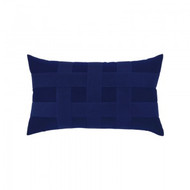 Basketweave Navy Lumbar Pillow