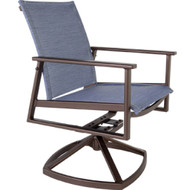 O.W. Lee Marin Sling Swivel Rocker Dining Arm Chair