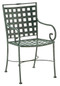 Woodard Sheffield Wrought Iron Dining Arm Chair with Lattice Back