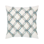 Elaine Smith Aqua Rope Pillow