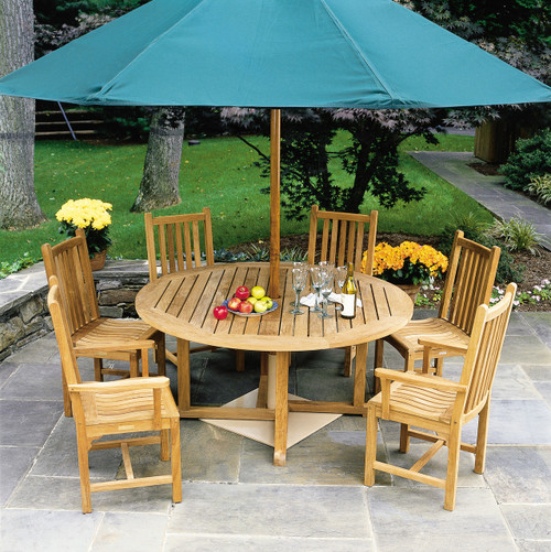 Consists of one Essex 60" Round Dining Table, two Classic Arm Chairs and four Classic Side Chairs.