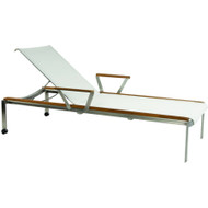 Kingsley Bate Tivoli - Contemporary Stainless Steel and Solid Teak Chaise Lounge