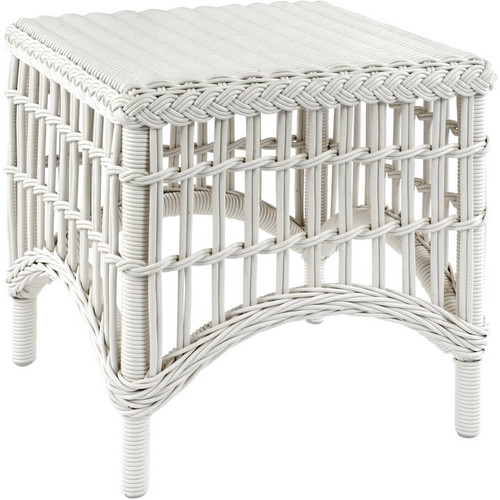 Kingsley Bate Chatham Classic Wicker Side Table in White