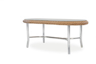 Lloyd Flanders Weekend Retreat Oval Coffee Table with Glass Top