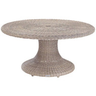 Kingsley Bate Sag Harbor 52" Round Wicker Dining Table with Glass
