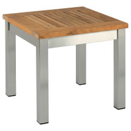 Barlow Tyrie Equinox Stainless & Teak 17" Square Side Table