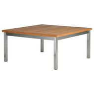 Barlow Tyrie Equinox Stainless & Teak 39" Square Conversion Table