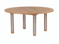 Barlow Tyrie Equinox Stainless & Teak 58" Round Dining Table