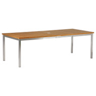 Barlow Tyrie Equinox Stainless & Teak 90" Extension Dining Table