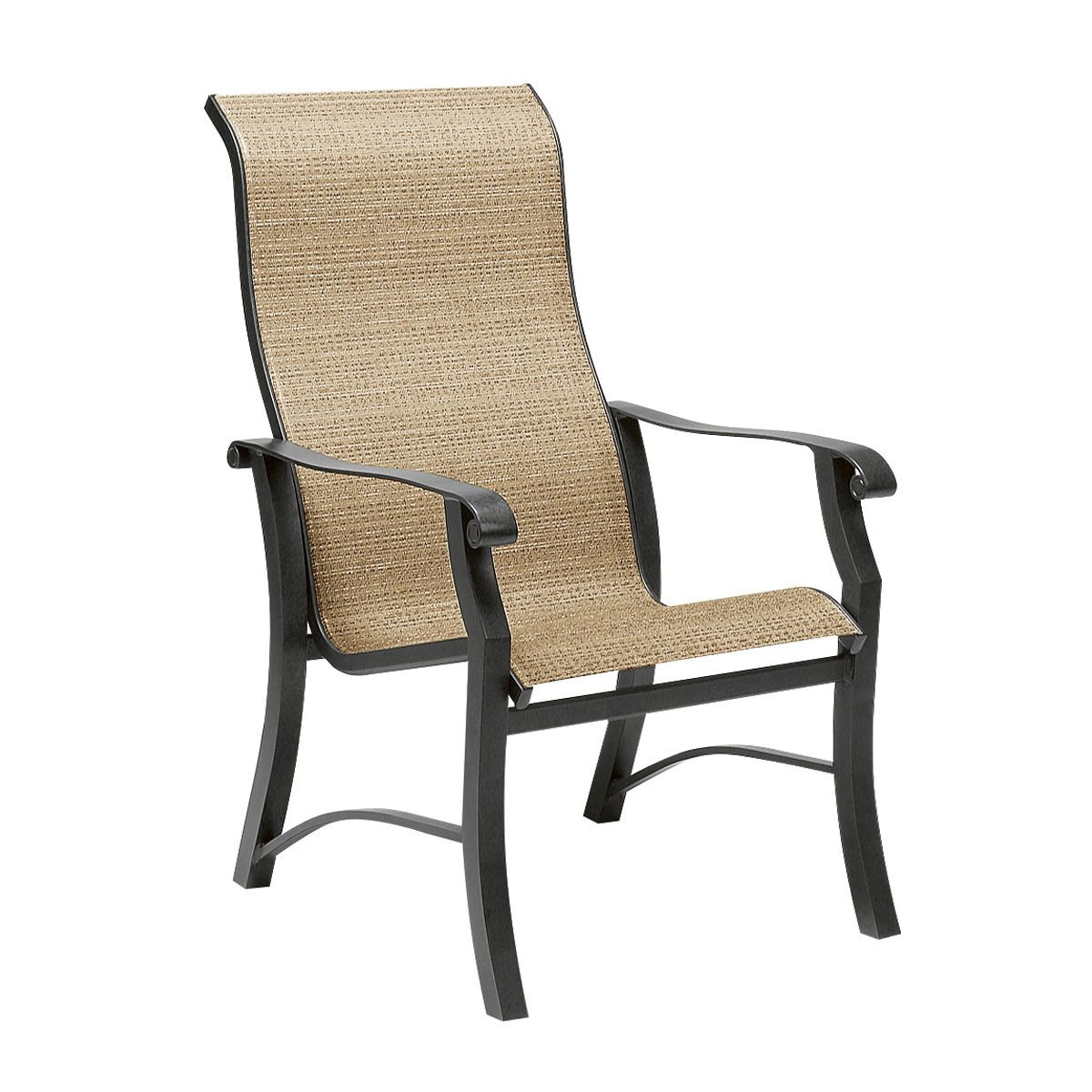Woodard Cortland Sling High Back Dining Arm Chair Into The Garden Outdoor