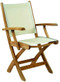 Kingsley Bate St. Tropez Teak Folding Dining Arm Chair with fabric sling