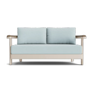 Brown Jordan Luca Cushion Loveseat with Teak Arms