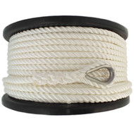 12mm x 100M Nylon Anchor Rope, 3 Strand White, Great for Windlass, Super Strong