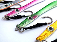 Chomp Fishing Lures Deep Water Kingfish Knife Jigs 100g x 5 Lures  Fluoro Belly Assist Hook
