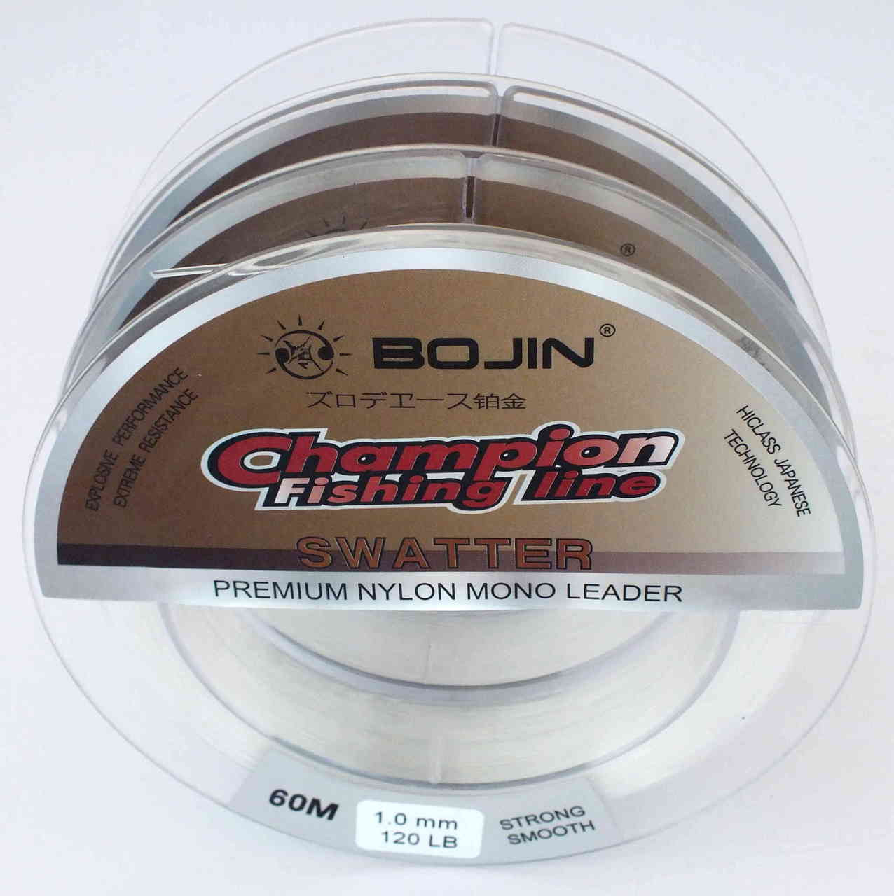 Swatter Champion Copolymer Leader Mono Fishing Line 60m 50lb, 80lb, 120lb -  Wholesale Fishing Supplies