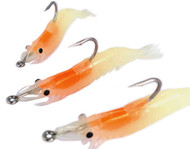 New Wave Soft Plastic Prawn Fishing Lures 3 X 3 Pack Glow In The Dark