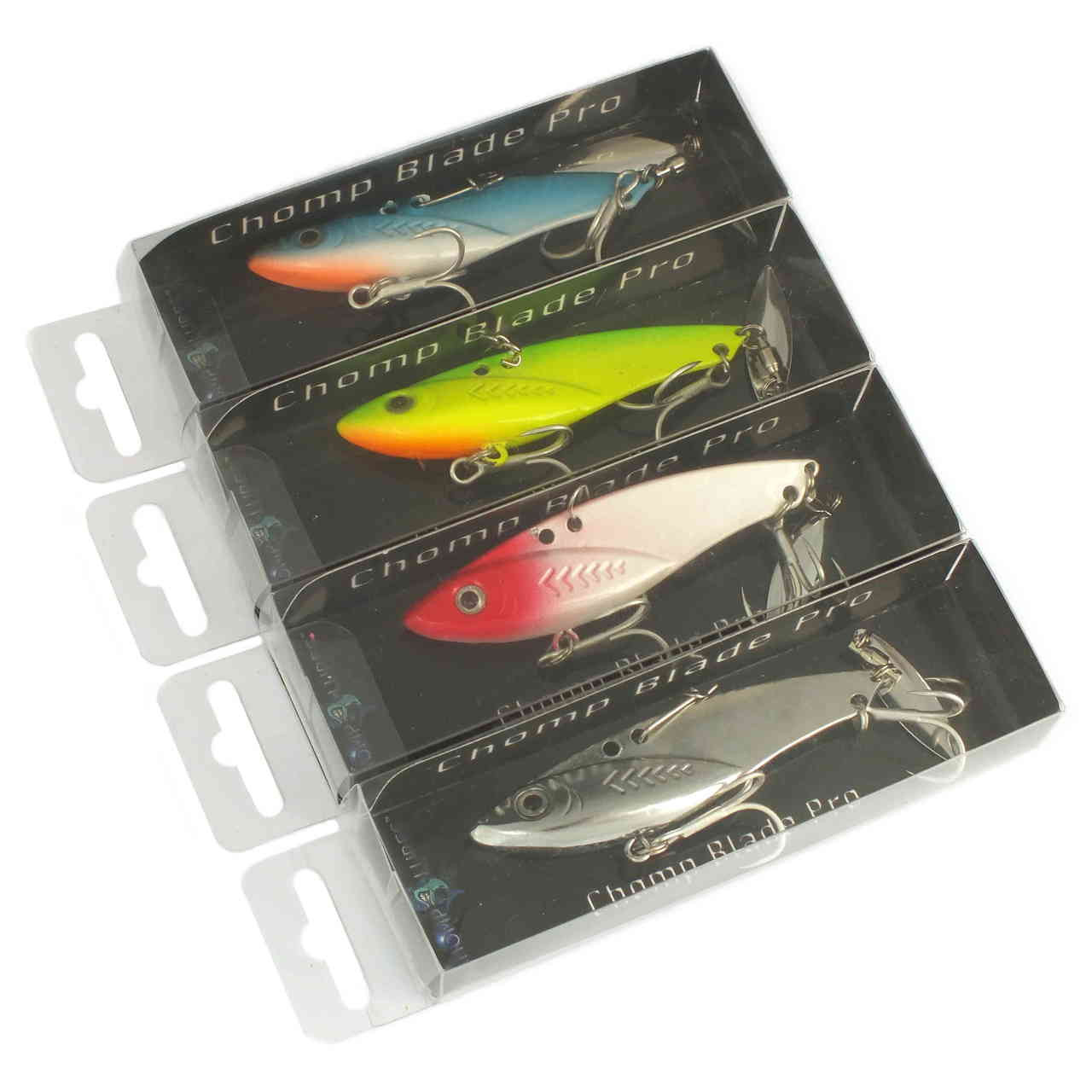 Chomp Blade Pro Vibe Lures 21g X 4 Colours BKK Treble Hooks Flasher Tail