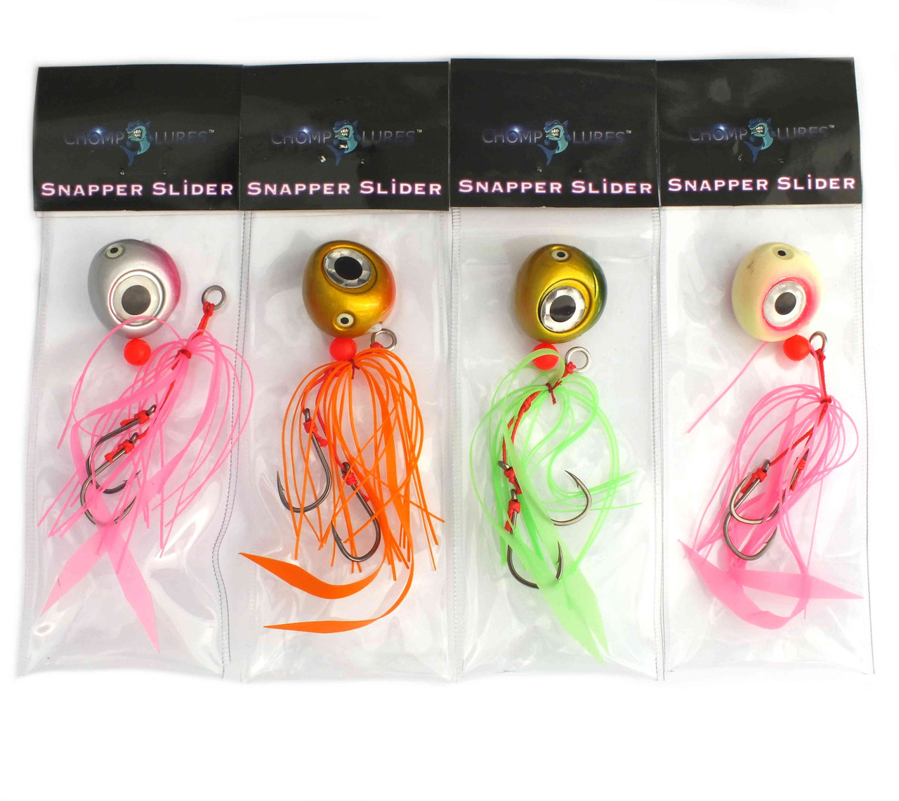 Chomp Lures Fishing Snapper Sliders Jigs 60g x 4 Colours