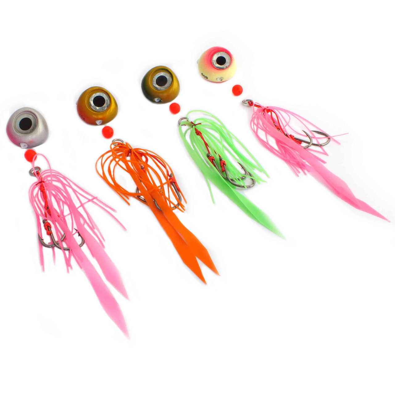 Chomp Lures Fishing Snapper Sliders Jigs 60g x 4 Colours