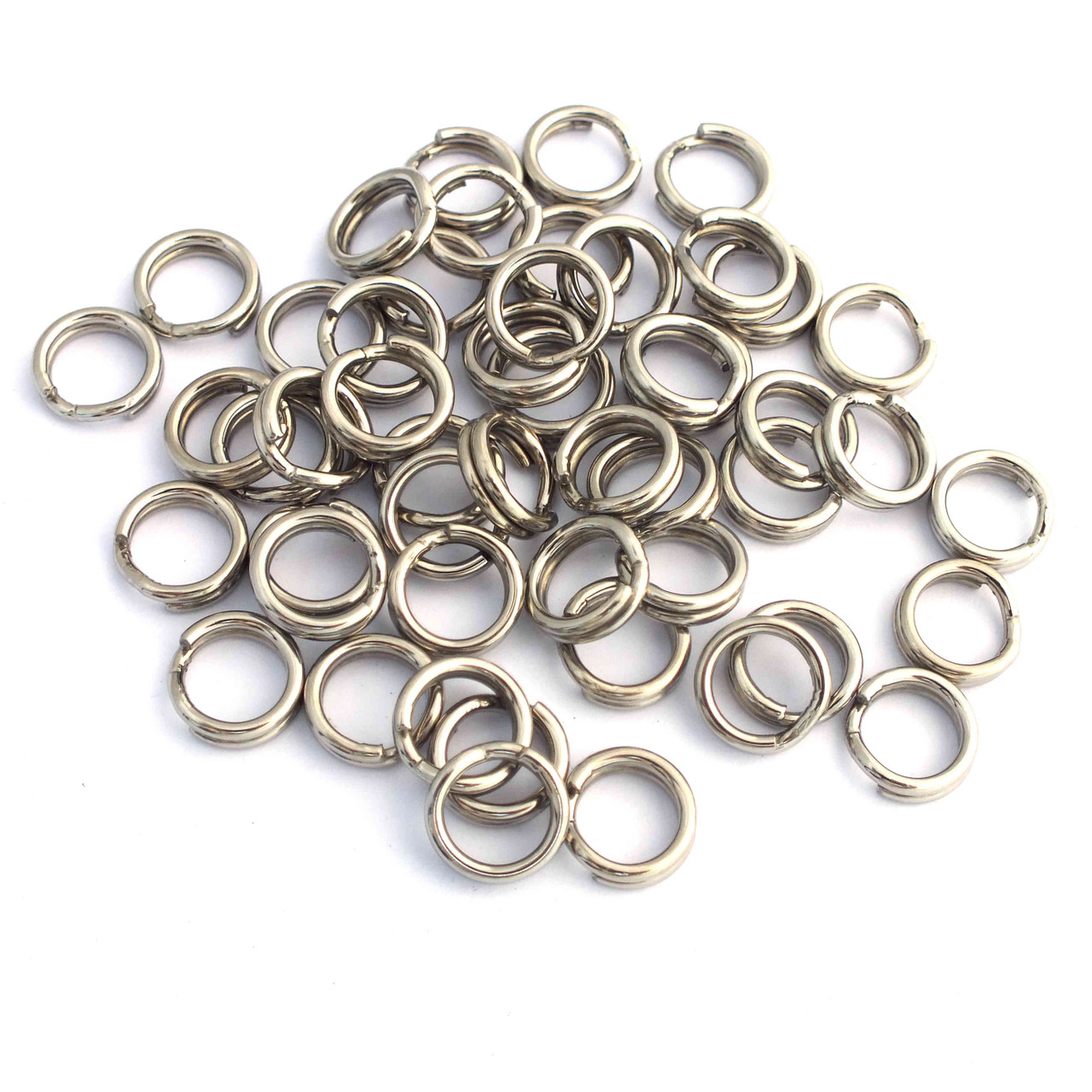 50 Stainless Steel Split Rings 10mm 50lb Test