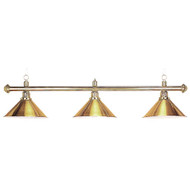 Sterling Solid Brass Pool Table Lamp, 58, 3 Brass Shades