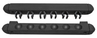 Roman-Style Two-Piece Wall Rack, Black, 6 Cue