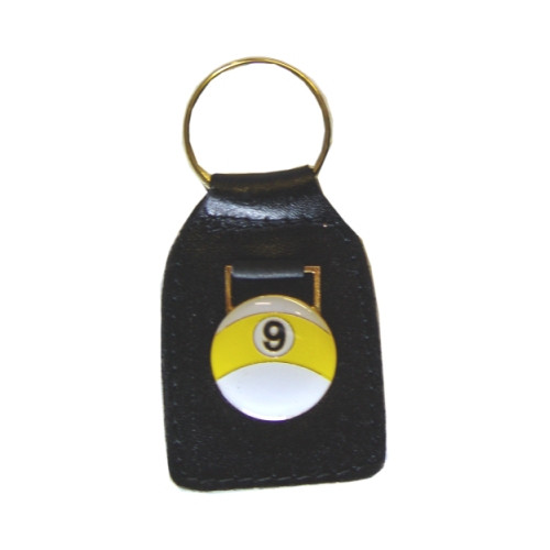 Sterling 9-Ball Leather Key Chain