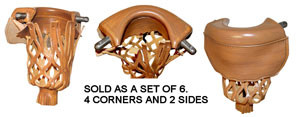 Sterling Light Leather Pool Table Pockets (Set of Six)