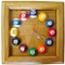 Square Solid Oak Billiards Clock