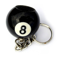 Pool Ball Key Chain and Scuffer, 8-Ball
