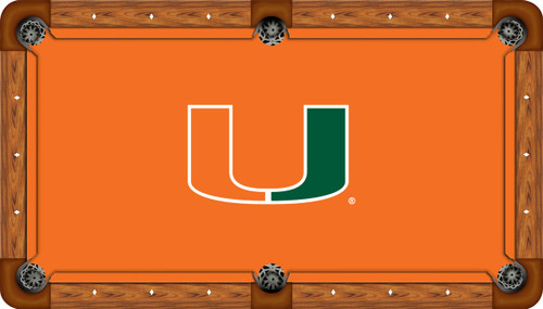 University of Miami Hurricanes 9' Pool Table Felt