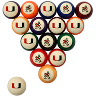 Miami Hurricanes Billiard Ball Set - Standard Colors