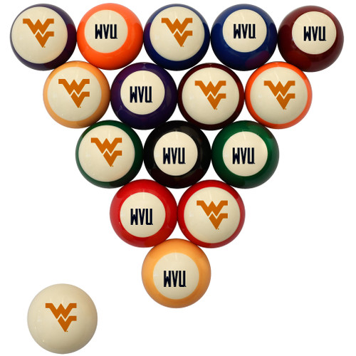 West Virginia Mountaineers Billiard Ball Set - Standard Colors