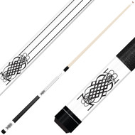 Forged Etched Series ET08 Custom Engraved White Pool Cue – Black