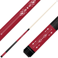 Forged Etched Series ET03 Custom Engraved Crimson Pool Cue – White