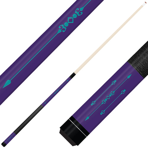 Forged Etched Series ET01 Custom Engraved Purple Pool Cue – Aqua Blue