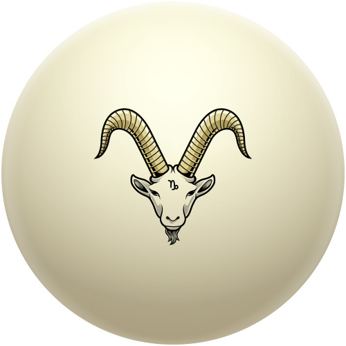 Capricorn Head of the Sea Goat Cue Ball