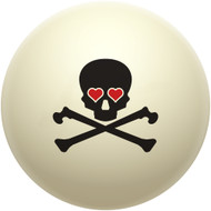 Skull & Crossbones Hearts Cue Ball