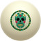 Sugar Skull Teal Cue Ball
