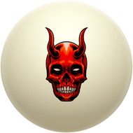 Horned Red Skull Cue Ball