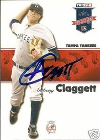 Anthony Claggett Signed 2008 Projections Card Yankees