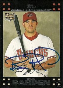 Cardinals Brian Barden Signed 2007 Topps Rookie Card
