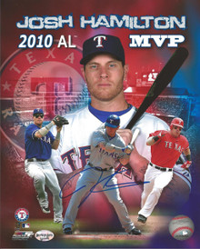 Josh Hamilton Autographed Texas Rangers 2010 MVP 8x10 Photo